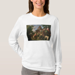 Groep herders met een paard t-shirt