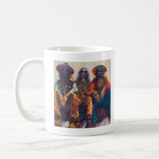 Groep Hippie Mannen Koffiemok (Links)