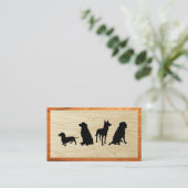 Groep honden | Achtergrond hout Visitekaartje (Staand voorkant)