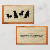 Groep honden | Achtergrond hout Visitekaartje (Voorkant / Achterkant)