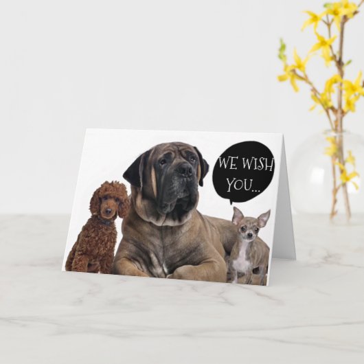 GROEP HONDEN *BESTE VERJAARDAG OOIT* WENSEN KAART (Gele Bloem)