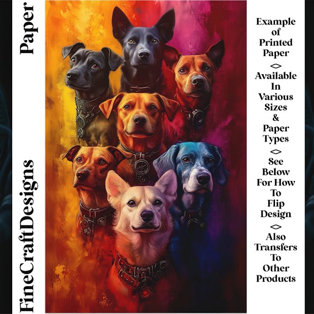 Groep honden, levendige achtergrond CT6 Craft Pape (Creator heeft geüpload)