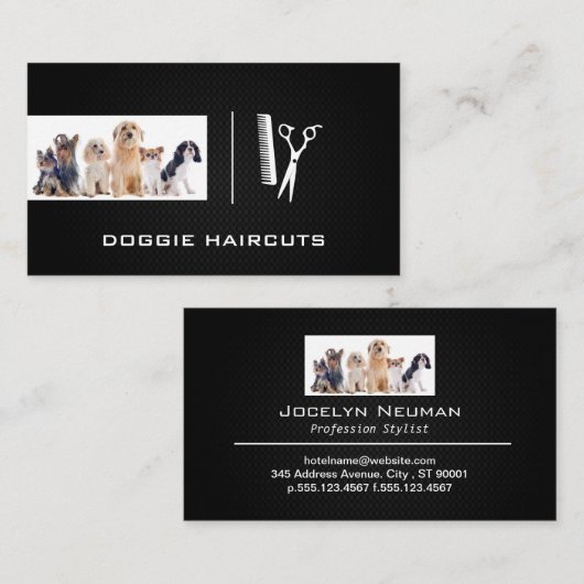 Groep honden | Schaar en kam Visitekaartje (Voorkant / Achterkant)