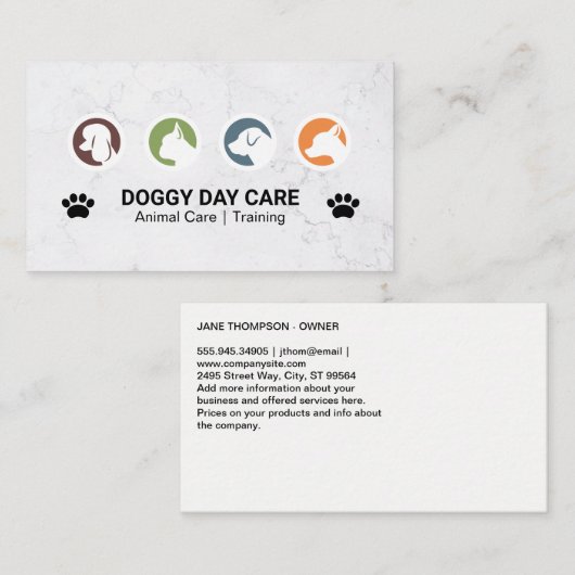 Groep honden visitekaartje (Voorkant / Achterkant)