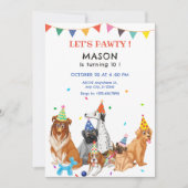 Groep hondenrassen feestdag Uitnodiging (Voorkant)