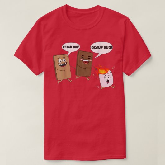 Groep Hug Funny Smores Chocolate Marshmallow Campi T-shirt (Design voorkant)