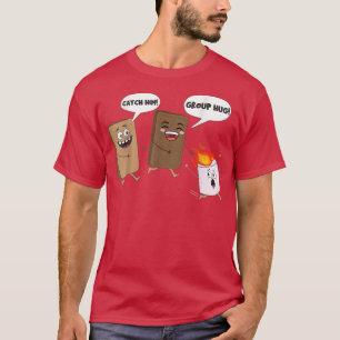Groep Hug Funny Smores Chocolate Marshmallow Campi T-shirt
