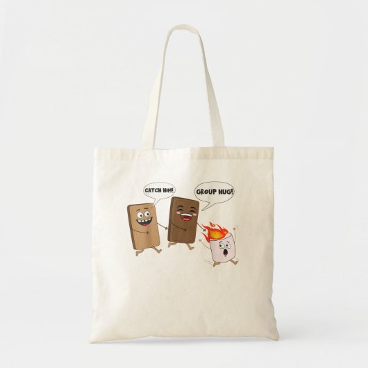 Groep Hug Funny Smores Chocolate Marshmallow Campi Tote Bag (Voorkant)