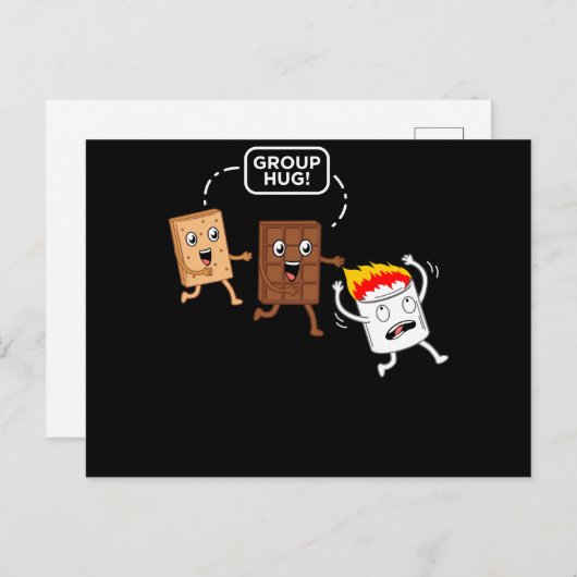 Groep Hug S'more Funny Smores Camper Camping Feestdagenkaart (Voorkant / Achterkant)