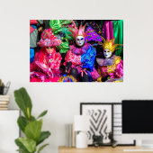 Groep in Carnavalskostuum, Venetië Poster (Thuiskantoor)