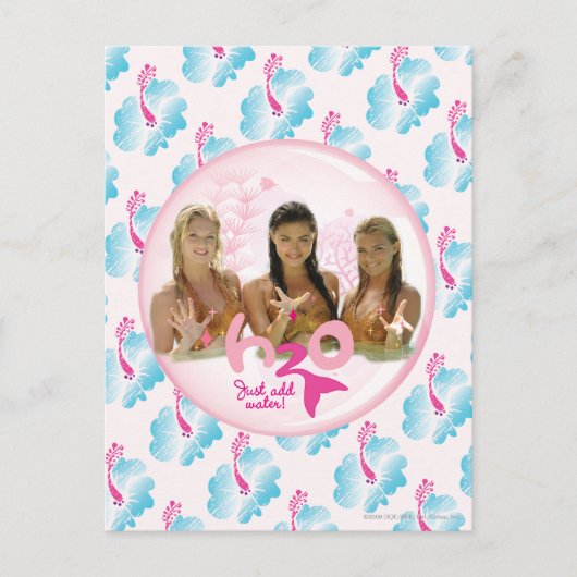 Groep in roze bel briefkaart (Voorkant)