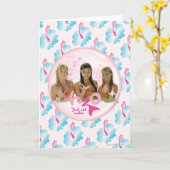 Groep in roze bel kaart (Gele Bloem)