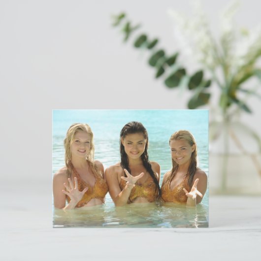 Groep in water briefkaart (Staand voorkant)