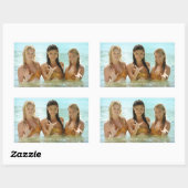 Groep in water rechthoekige sticker (Vel)