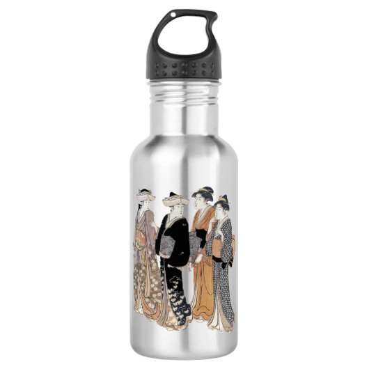 Groep  Japanse Geisha Vrouwen Waterfles (Voorkant)