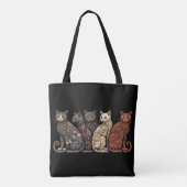 Groep katten in Victoriaans achtergrond Tote Bag (Achterkant)