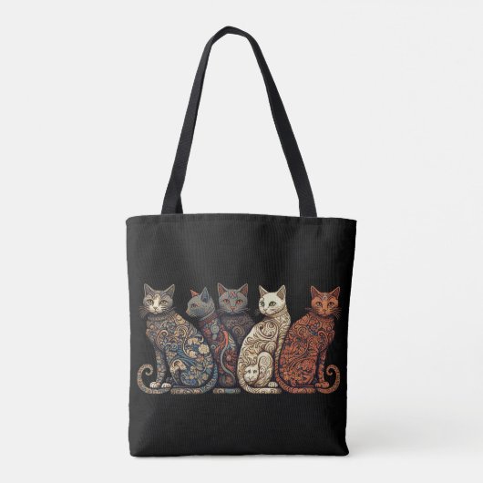 Groep katten in Victoriaans achtergrond Tote Bag (Achterkant)