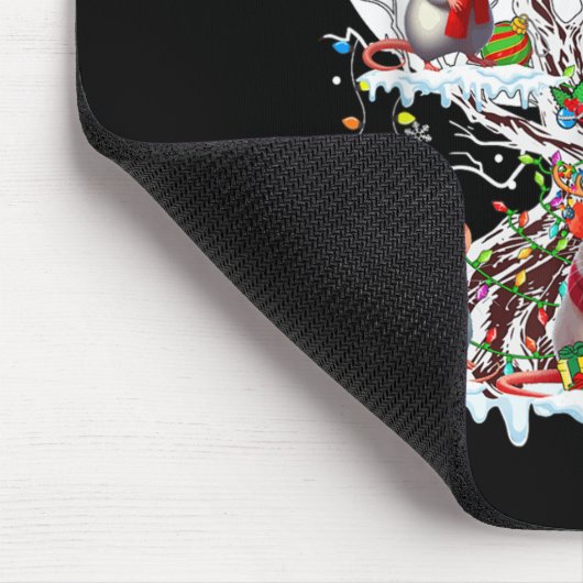 Groep Kerstman Rendier Elf Ratten op boom Kerstman Muismat (Hoek)