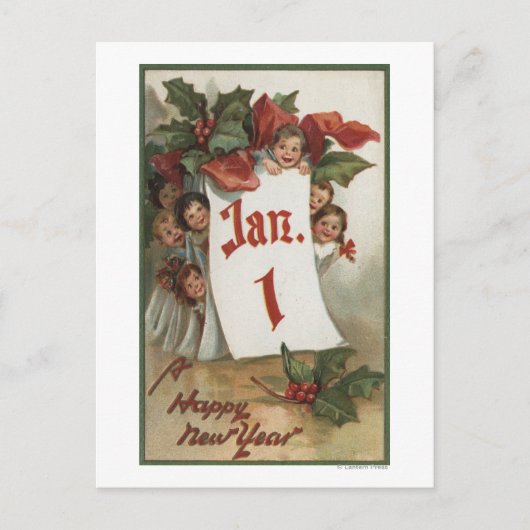 Groep Kinderen die achter de agenda schuilgaan Briefkaart (Voorkant)