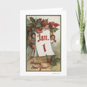 Groep Kinderen die achter de agenda schuilgaan Feestdagen Kaart