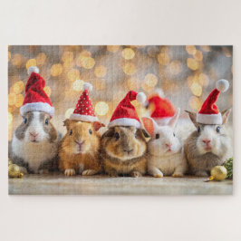Groep kleine dieren konijnen en cavia's legpuzzel