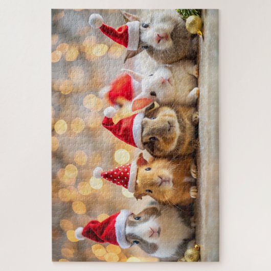 Groep kleine dieren konijnen en cavia's legpuzzel (Verticaal)