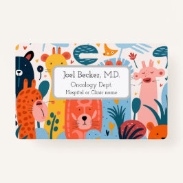 Groep kleurrijke denkbeeldige dieren badge