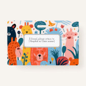 Groep kleurrijke denkbeeldige dieren badge (Achterkant)