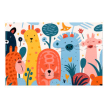 Groep kleurrijke denkbeeldige dieren