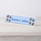 Groep kleurrijke schildpadden Abstracte markeringe Bureau Naambordje (Voorkant)