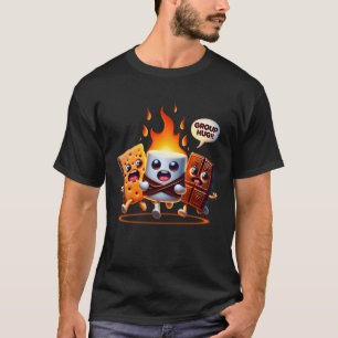 Groep Knuffel Marshmallow Kampvuur Smores Funny Ca T-shirt