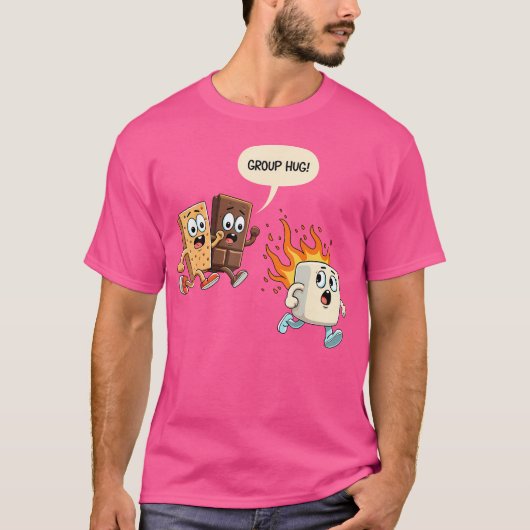 Groep Knuffel Marshmallow Smore Grappig Camping Fa T-shirt (Voorkant)