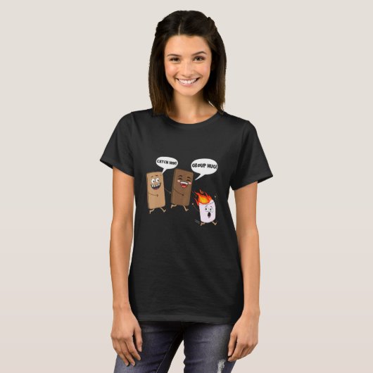 Groep Knuffel Smores Chocolade Marshmallow Camping T-shirt (Voorkant volledig)