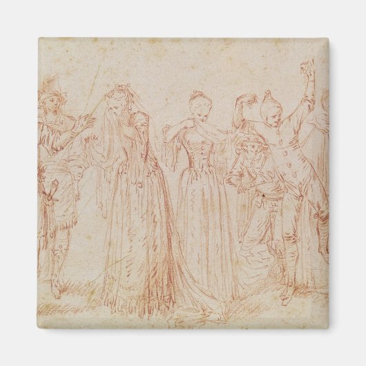 Groep komische en tragische actoren magneet (Voorkant)