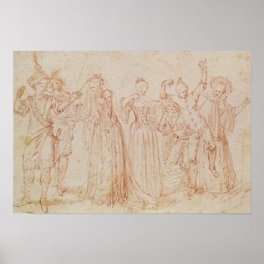 Groep komische en tragische actoren poster (Voorkant)