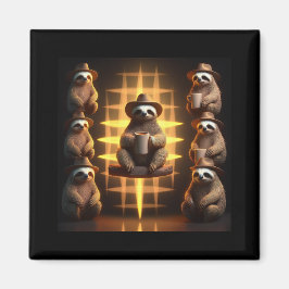 groep luiaards die koffie Drink Magneet