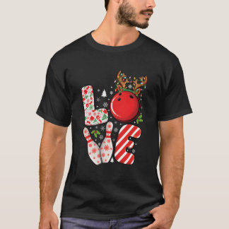 Groep Matching Kerstmis Bowling Ball En Pins Kerst T-shirt