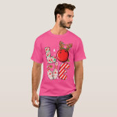 Groep Matching Kerstmis Bowling Ball En Pins Kerst T-shirt (Voorkant volledig)