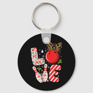 Groep matching xmas Bowling bal en pinnen Kerstmis Sleutelhanger