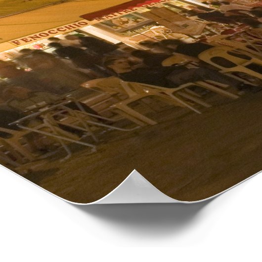 Groep mensen die in een wandcafé zitten, poster (Hoek)