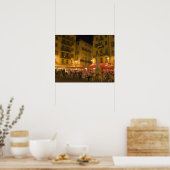 Groep mensen die in een wandcafé zitten, poster (Keuken)