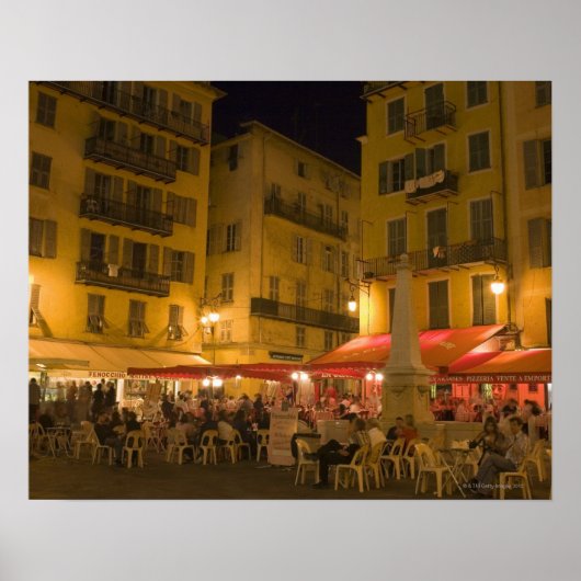 Groep mensen die in een wandcafé zitten, poster (Voorkant)