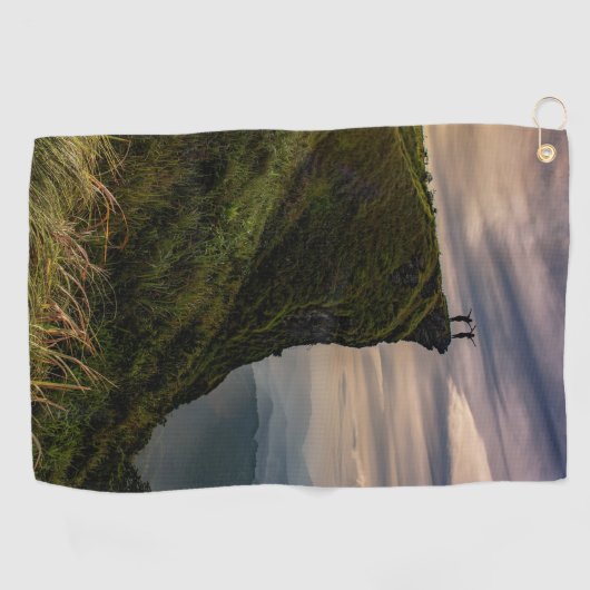 Groep mensen die op een klif staan Handdoeken (Horizontaal)