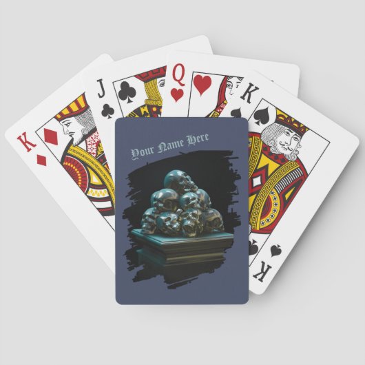 Groep metalen schedels pokerkaarten (Achterkant)