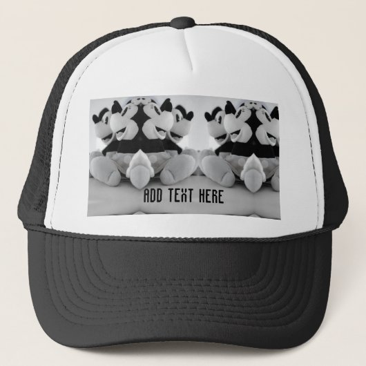 Groep Mickey Mouse met Jouw tekst Wit - Zwart Trucker Pet (Voorkant)