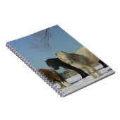 Groep minipaarden in de sneeuw notitieboek (Rechterzijde)