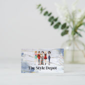 Groep modellen met verschillende kledingstijlen visitekaartje (Staand voorkant)