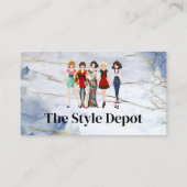 Groep modellen met verschillende kledingstijlen visitekaartje (Voorkant)