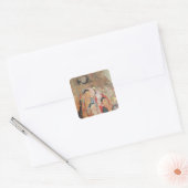 Groep monniken en Boeddha Vierkante Sticker (Envelop)
