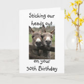 GROEP OF PAAR EZEL GELUKKIGE 30e VERJAARDAG Kaart (Gele Bloem)